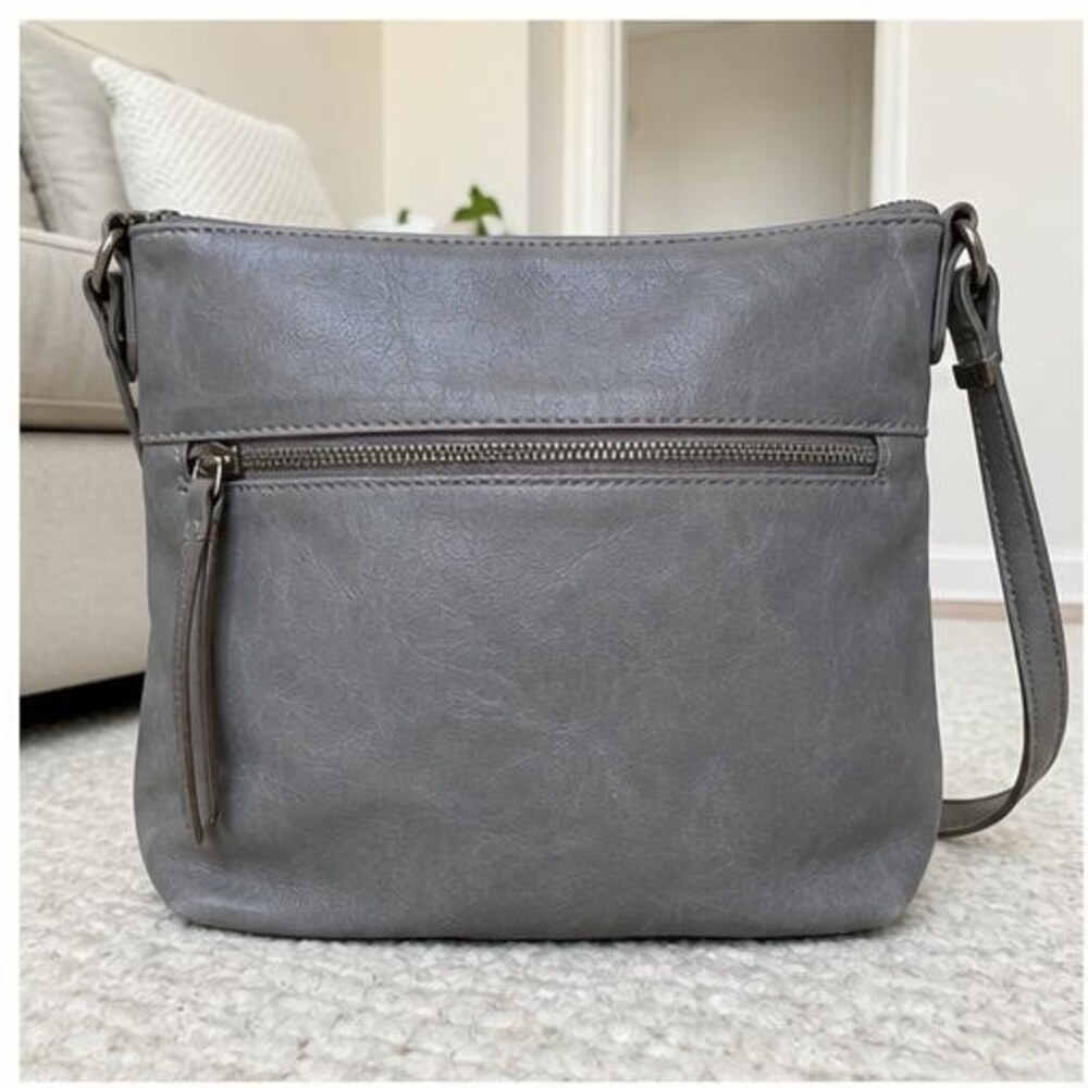 Olive Pebbled Crossbody Bag